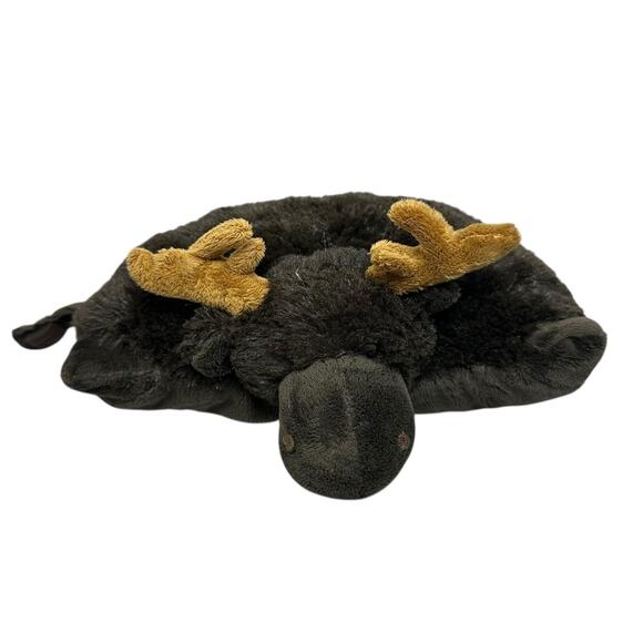 Pillow Pets Pee Wees 11 inch Chocolate Moose Brown Plush Stuffed Animal Toy Soft - Picture 1 of 8